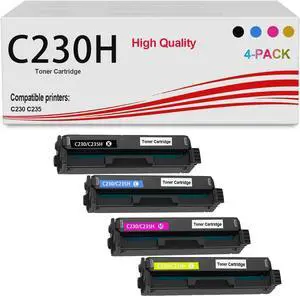 C230H C235H Toner Cartridge High Yield (with Chip) 006R04391 006R04392 006R04393 006R04394 Compatible with C230 C230dni C235 C235dni Printers, 4-Pack