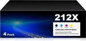 (with Chip) Remanufactured Toner Cartridge 212X Replacement for HP 212A W2120X W2121X W2122X W2123X for Color Enterprise M555dn M554dn MFP M578f M578dn Flow MFP M578c M578z Printer (4 Pack)