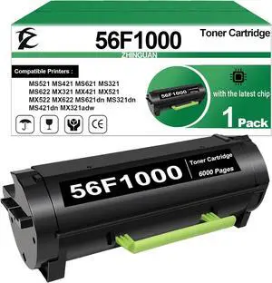 56F1000 High Yield Toner Cartridge Replacement for 56F1000 Toner Cartridge Work for MS521 MS421 MS621 MS321 MS622 MX321 MX421 MX521 MX522 MX622 MS621dn MS321dn MS421dn MX321adw Printers6,000 Pages)