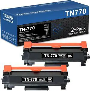 TN770 TN770 2-Pack Super High Yield Black Toner Cartridge, Replacement for Brother TN770 Toner for HL-L2350DW HL-L2370DW MFC-L2710DW MFC-L2750DW Printer