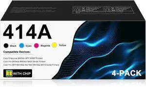 414A Toner Cartridges Replacement for HP 414A 414 Toner W2020A Works with Color Pro MFP M479fdw M479fdn M454dw Pro M454 Enterprise M479 M455dn Printer(4Pack, BK/C/M/Y) 414A Toner Cartridges Replacement for HP 414A 414 Toner W2020A Works with Color Pro MFP M479fdw M479fdn M454dw Pro M454 Enterprise M479 M455dn Printer(4Pack, BK/C/M/Y)