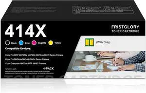 414X Toner Cartridge Set W2020X W2021X W2023X W2022X Replacement for HP 414X Works with Color Pro MFP M479fdw M479fdn M454dw M454dn Pro M454 Enterprise M479 M455dn Printer(BK/C/M/Y)