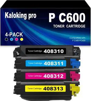 Remanufactured P C600 Toner Cartridge Compatible for Ricoh Savin Lanier P C600 PC600 Printer 4 Pack(Black,Cyan,Yellow.Magenta)
