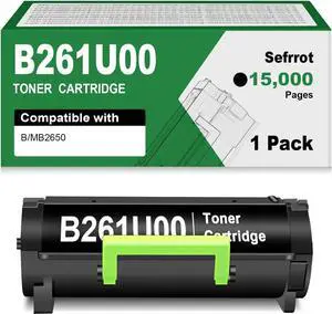 B261U00 Remanufactured Black High Yield Toner Cartridge Compatible for B261U00 Toner Cartridge for B2650 MB2650 B2650dn B2650dw MB2650adwe Laser Printer Ink ( 1 Pack ) with Chip