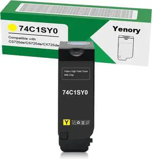 Remanufactured 74C1SY0 Yellow High Yield Toner Cartridge Compatible with Lexmark CS720 CS725 CX725 for CS720de, CS720dte, CS725de, CS725dte, CX725de, CX725dte Laser Printer