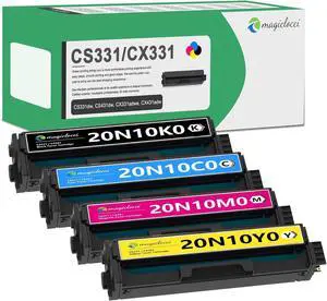 20N10K0, 20N10C0, 20N10M0, 20N10Y0 Toner Cartridges CS331 CX331 Toner Replacement for Lexmar CS331dw CS431dw CX331adwe CX431adw Printer 20N10 4-Color Combo Pack