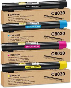 Remanufactured C8030 Toner Cartridges Replacement for Xerox AltaLink C8030 C8035 C8045 C8055 C8070 Printer for 006R01697 006R01698 006R01699 006R01700, 4 Pack