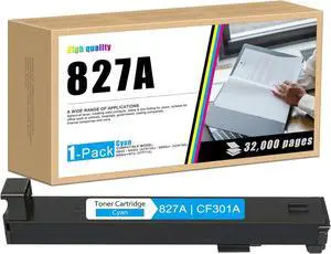 827A High Yield Cyan with Chip (1-Pack) Replacement for HP 827A Toner Cartridge Color Laserjet Enterprise Flow MFP M880 M880z M880z+ M880z+ NFC Printer | CF301A