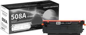 1 PK 508A | CF360A Black Toner Cartridge 7,000 Pages High-Yield Compatible, 508A | CF360A, Replacement for HP M552dn M553n M553dn M553x M553dh M577dn M577z M577f M577c M577dnm M577cm Printer