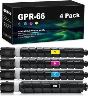 Remanufactured GPR-66 GPR66 Toner Cartridge Replacement for Canon 5753C003AA 5754C003AA 5755C003AA 5756C003AA for imageRUNNER Advance C3926 C3930 C3935 C3926i C3930i C3935i Printer(1BK/1C/1Y/1M)