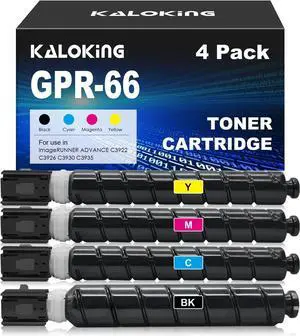 KALOKING Remanufactured GPR-66 GPR66 4 Pack Toner Cartridge Replacement for Canon 5753C003AA 5754C003AA 5755C003AA 5756C003AA for imageRUNNER Advance C3926 C3930 C3935 C3926i C3930i C3935i Printer