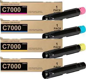 VersaLink C7000 Toner Cartridge Set (4-Pack, BK/C/M/Y) Compatible 106R03757 106R03764 106R03763 106R03758 Toner Cartridges Replacement for Xerox Versalink C7000 C7000DN C7000N Printer