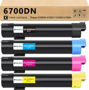 Phaser 6700 High Capacity Toner Cartridge Replacement for Xerox 106R01510 106R01509 106R01508 106R01507 for Xerox Phaser 6700DN 6700DT 6700DX 6700N Printer (Black 18,000 Pages, Color 12,000 Pages)