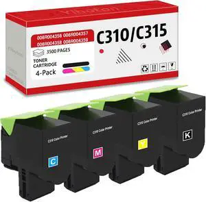 C310 C315 High Capacity Toner Cartridge 006R04356 006R04357 006R04358 006R04359 Compatible for Xerox C310 C310DNI C310DNIM C315 C315DNI Color Printers (4-Pack) C310 C315 High Capacity Toner Cartridge 006R04356 006R04357 006R04358 006R04359 Compatible for Xerox C310 C310DNI C310DNIM C315 C315DNI Color Printers (4-Pack)