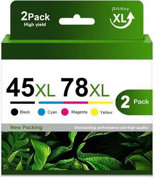 45XL 78XL Ink Cartridge Combo Pack  Replacement for HP 45 (51645XL) HP 78 (C6578XL), Compatible with DeskJet 1220 6122 930 970 OfficeJet G85 K80xi  2-Pack (1 Black, 1 Tri-Color)