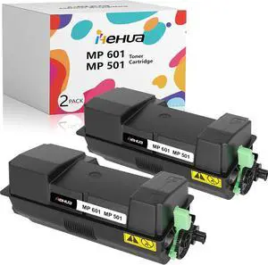 hehua Compatible MP 501 MP 601 Toner Cartridge 407823 Replacement for Ricoh MP 501 MP 601 Toner Cartridge for Ricoh SP 5300 SP 5300dn SP 5310dn MP 501SPF MP 601SPF Printer (2 Black,25,000 Pages)