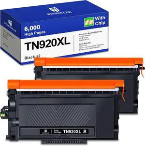 TN920XL Toner Cartridges for Brother TN-920 TN920 TN920XXL Use with HL-L6210DW HL-L5210DW HL-L6210DWT HL-L5210DN HL-L5210DWT (2 Black, with Chip)