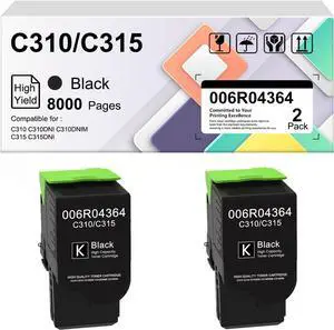 C310 C315 High Capacity Black Toner Cartridge Compatible for Xerox 006R04364 006R04356 Toner Cartridge for Xerox C310 C315 C310DNI C315DNI C310DNIM Printer(8,000Pages, 2 Pack)