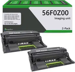 56F0Z00 Black Imaging Unit Toner(2-Pack) Compatible Replacement for Lexmark 56F0Z00 Imaging Unit Work for MS321dn MS421dn MS521dn MS622de MX321adn MX421ade MX521de MX622ade Printer [60,500 Pages]