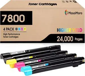 MasaiMara 7800 106R01569 106R01566 106R01567 106R01568 Compatible High Yeild Toner Cartridge Replacement for Xerox Phaser 7800 7800DN 7800DX 7800GX Printer