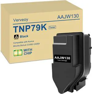 TNP79K TNP-79K AAJW130 High Yield Toner Cartridge with CHIP Replacement for Konica Minolta TNP79K TNP-79K TNP79 TNP-79 Black Toner for Bizhub C3350i C4050i Printer Toner (1-Pack, Black)