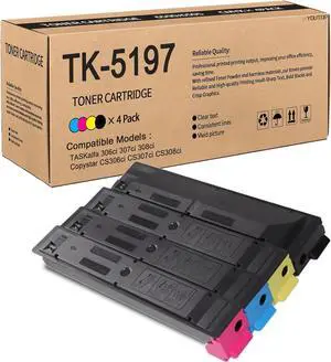 TK5197 TK5199 TK-5197 TK-5199 Toner Cartridge TK-5197K TK-5197C TK-5197M TK-5197Y Color Set Replacement for Kyocera 306ci 307ci 308ci CS 306ci CS 307ci CS 308ci Printers
