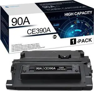 90A Black Toner Cartridges 1 Pack: Compatible CE390A 90A Toner Cartridge Replacement for HP 90A Laser Enterprise 600 Printer M602 M603 Laser Enterprise M4555 MFP Series Printers