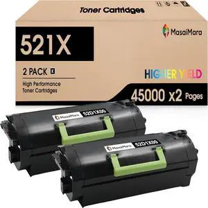 MasaiMara 52D1X00 521X Compatible Toner Cartridges for Lexmark MS811dn, MS811dtn, MS811dtn, MS811n, MS812de, MS812dn, MS812dtn, MS812dtn, MX711de, MX711de, MX711dhe Printer (Black, 2-Pack) MasaiMara 52D1X00 521X Compatible Toner Cartridges for Lexmark MS811dn, MS811dtn, MS811dtn, MS811n, MS812de, MS812dn, MS812dtn, MS812dtn, MX711de, MX711de, MX711dhe Printer (Black, 2-Pack)