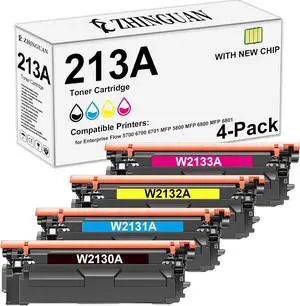 213A W2130A W2131A W2132A W2133A Toner Cartridge Works for Enterprise Flow 5700 6700 6701 MFP 5800 MFP 6800 MFP 6801 Printers (4-Pack), small