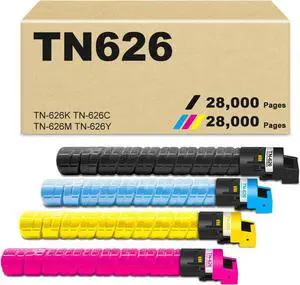 TN626K TN626C TN626M TN626Y TN626 Toner Replacement for Konica TN 626 Toner Cartridge Compatible for Minolta bizhub C450i C550i C650i Printers - ACV1130 ACV1230 ACV1330 ACV1430