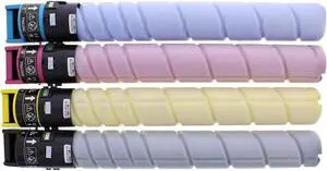 TN626K, TN626Y, TN626C, TN626M 4-Pack Black, Cyan, Magenta, Yellow Toner Cartridge Compatible with Konica Minolta Bizhub C450i/C550i/C650i Series