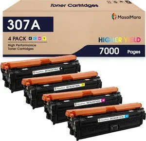 MasaiMara 307A CE740A CE741A CE743A CE742A Compatible Toner Cartridges Replacement for HP CP5225 CP5225n CP5225dn Printer (Black Cyan Magenta Yellow, 4-Pack)