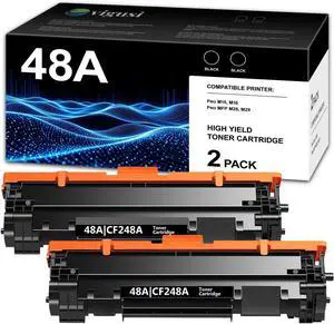 48A Toner Cartridge (2-Black) Compatible 48A CF248A High Yield Toner Cartridge Replacement for HP 48A Toner Pro M15w M15a M16w M16a M28w M28a M29w M29a M30w M31w Printer