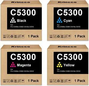Pro C5300 High Yield Toner Cartridge Black Cyan Magenta Yellow Replacement for Ricoh Pro C5300 C5310 C5300s C5310s Printers(828597 828600 828599 828598)