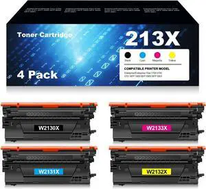 Remanufactured 213X Toner Cartridge Replacement for 213 X 213A 213Y W2130X W2131X W2132X W2133X for HP Color Laserjet Enterprise 5700 6700 6701dn MFP 5800 6800 6801dn Printer (4 Pack)