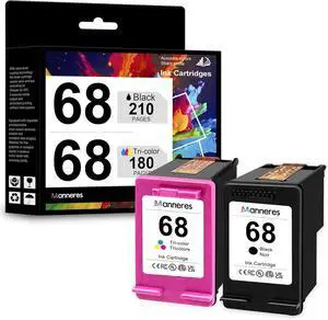 68 Ink Cartridges Replacement for HP 68 Ink Combo Pack for Envy 6555e 6155e 6152e 6552e 6558e Printers High Yield Ink (2-Pack, 1 Black/1 Tri-Color)