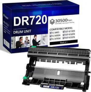DR-720 DR720 Drum Unit Replacement for Brother DR 720 MFC-8910DW HL-5470DW HL-6180DW MFC-8510DN MFC-8710DW MFC-8950DW Printer Black 1 Pack (30,500 Pages)