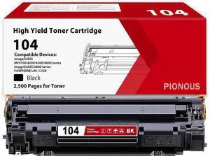 104 Black Toner Cartridge Replacement for Canon CRG-104 - Compatible with imageCLASS L90 L120 D420 D480 MF4150d MF4350d MF4690 MF4270dn MF4370dn (1-Pack)