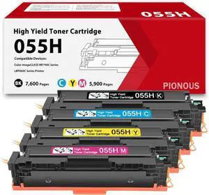 055H Toner Cartridge Set - High Yield Replacement for Canon 055 CRG055H Toner Compatible with imageCLASS MF743Cdw, MF741Cdw, LBP664Cdw, MF745Cdw, MF746Cdw Printer (4-Pack, Black Yellow Cyan Magenta)