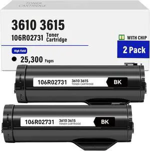 3610 Toner Cartridge 106R02731 (25,300 Pages) High Capacity Toner Cartridge Compatible with Xerox 3610 3615 for Phaser 3610 3610N 3610DN 3610DNW WorkCentre 3615 3615DN 3615DNW Printer,2 Pack