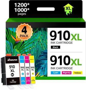 910XL Ink Cartridges High Yield 4-Pack Replacement for HP 910xl Ink Cartridges Combo Pack 910 XL 910 Work for OfficeJet 8010 8015 8022 8015e 8022e Officejet Pro 8025e 8028e 8028 8035 Printer Ink