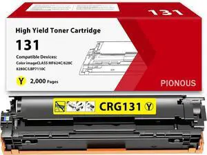 1-Pack 131 131H Yellow Toner Cartridge Compatible Replacement for Canon CRG131 CRG-131 Toner, Works with ImageCLASS MF624C, MF628C, MF8280C, LBP7110C Printers