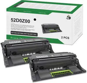 52D0Z00 Black Imaging Unit Toner(2-Pack) Lvan Compatible 52D0Z00 High Yield Imaging Unit Replacement for Lexmark MX710de MX710dhe MX711de MX711dhe MX711dthe MX810de MX810dfe MX810dme Printer