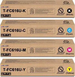 TFC616U T-FC616U Toner Cartridges Compatible for Toshiba T-FC616U T-FC616U-K T-FC616U-C T-FC616U-M T-FC616U-Y Replacement for Toshiba E-Studio 5516AC 5516ACT 6516AC 6516ACT 7516AC 7516ACT Printer