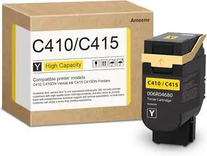 C410/C415 Yellow Toner Cartridge 1 Pack - 006R04680 Toner Cartridge Replacement for C410 C410DN VersaLink C415 C415DN Printer