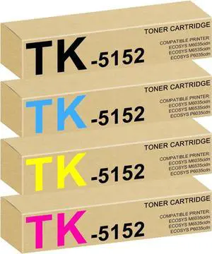 TK5152 TK-5152 Black Cyan/Magenta/Yellow High Capacity Replacement for Kyocera TK-5152 Toner TK-5152K TK-5152C TK-5152M TK-5152Y for ECOSYS M6035cidn M6535cidn P6035cdn Printer