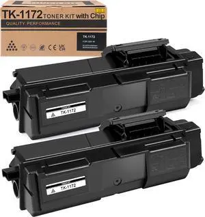 TK1172 TK 1172 TK-1172 Black Toner Cartridge,7200 Pages High Yield,with Upgraded Chip,1T02Y80UX0 Compatible with Kyocera ECOSYS M2040dn M2540dn M2640idw Printer(2-Pack)