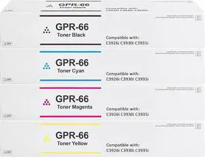 GPR66 GPR-66 5753C003AA 5754C003AA 5755C003AA 5756C003AA High Capacity Remanufactured Toner Cartridge Replacement for Canon ImageRunner Advance DX C3926i DX C3930i DX C3935i Printer (4 Pack BK/C/M/Y)