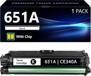651A CE340A Toner Cartridge (1-Pack) Replacement for HP 651A Black for Enterprise 700 Color MFP M775dn M775f M775z Printer (with Chip)