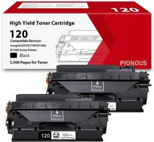 2-Pack 120 Black High Yield Toner Cartridge Compatible Replacement for Canon 120 CRG-120 CRG120 Toner Work with D1100/D1300/D1500 Series Printer